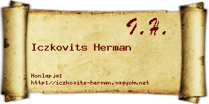 Iczkovits Herman névjegykártya